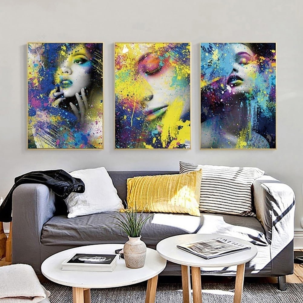 Art Paintings B No Frame Details about   Modern And Abstract Canvas With Colorful Feathers 