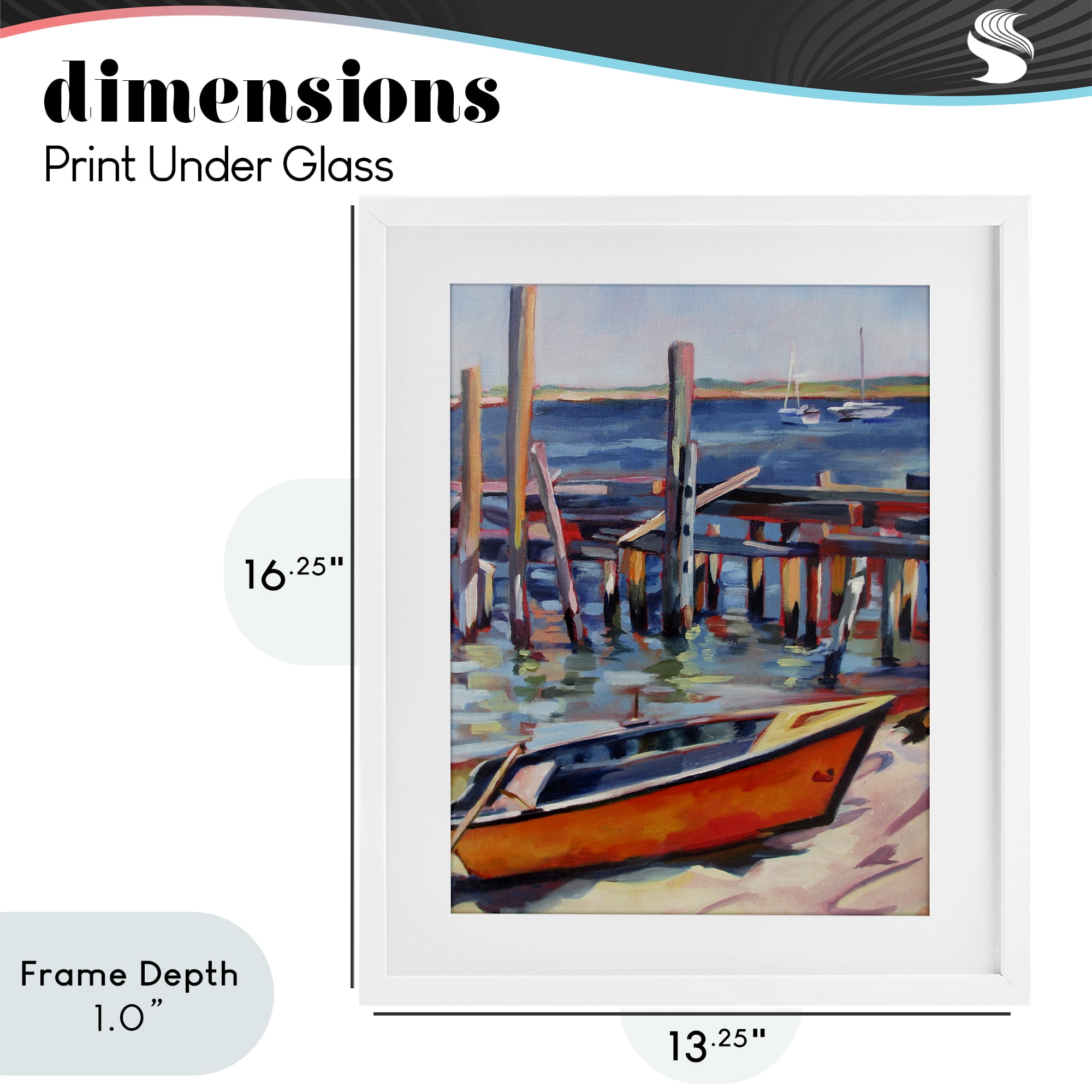 Stupell Industries Provincetown Harbor Boat White Framed Print Under Glass, design by Maxine Shore