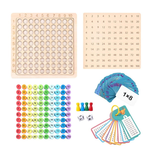 Juego de mesa de multiplicación 3 en 1, juego de mesa de matemáticas, juguete para contar para niños de 3 años