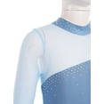 thumbnail image 5 of TSSOE Kids Girls Rhinestones Figure Skating Dress Long Sleeve Twirling Baton Dance Costume Rhythmic Gymnastics Leotard Sky Blue 10, 5 of 7