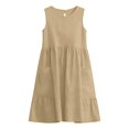 thumbnail image 4 of Puliio Summer Dresses for Women Sleeveless Round Neck Linen Blend Ruffle Hem Casual Dress with Pockets, 4 of 4
