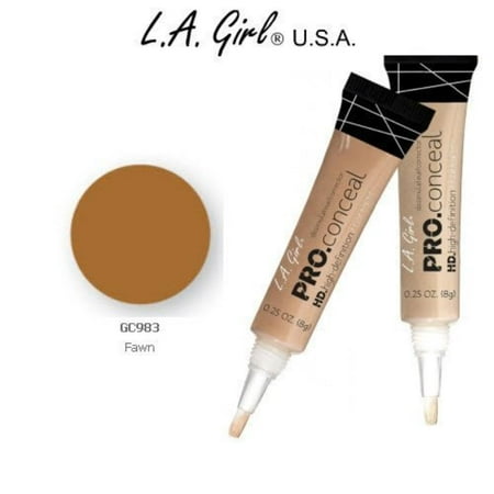 L.A. Girl Pro Conceal HD 983 Fawn (2 Pack), Crease-resistant, opaque coverage in a creamy yet lightweight texture. By LA