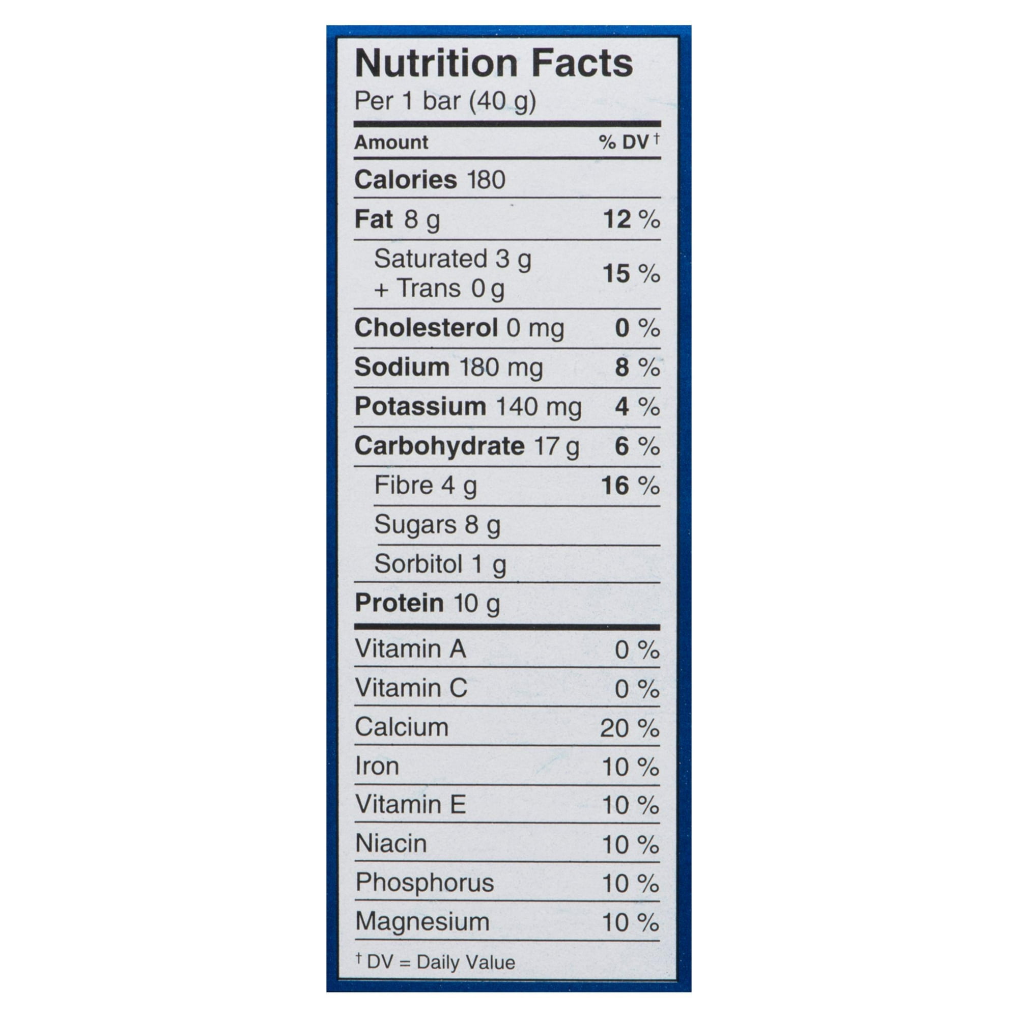 Barres Kellogg's Vector Protéines, Mélange de noix, 160g, 4 barres