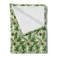 thumbnail image 2 of Leaves Soft Flannel Fleece Blanket, Monstera Leaf Illustration with Hawaiian Floral Elements in Nature Tones, Cozy Plush for Indoor and Outdoor Use, 50" x 60", Green Cream Pale Green, by Ambesonne, 2 of 5