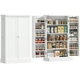 thumbnail image 1 of HOMCOM 41" Kitchen Pantry with 12 Spice Racks and Adjustable Shelves White, 1 of 9