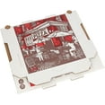 thumbnail image 4 of MT Products White and Red B-Flute Pizza Boxes 10" x 10" x 1.75" - Pack of 10, 4 of 10