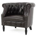 thumbnail image 2 of Noble House Amalfi Leather Club Chair, Brown, 2 of 18