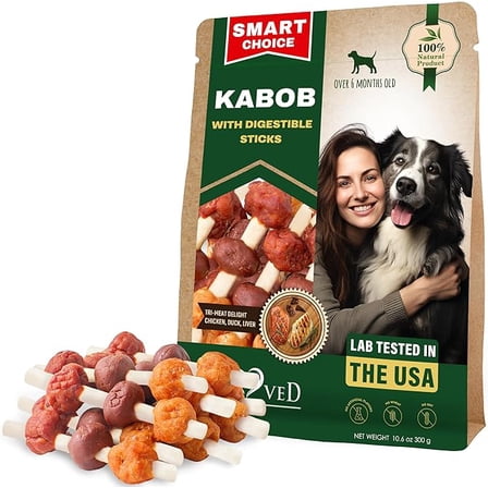 Beloved Pets Dog Treats Rawhide-Free Kabobs with Duck & Chicken Human Grade Meat 10.6 oz - All Natural Pet Dried Snacks & Grain Free Long Lasting Chews for Large & Small Dogs - Supports Healthy Teeth