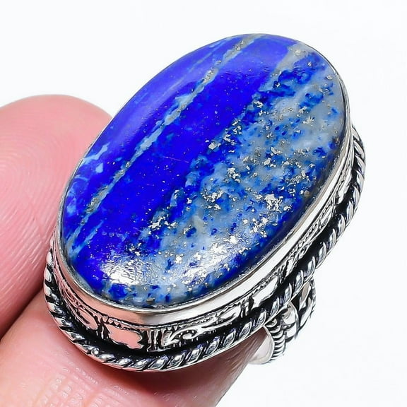 Lapis Lazuli Handmade 925 Sterling Silver Gift Jewelry Ring Size 6