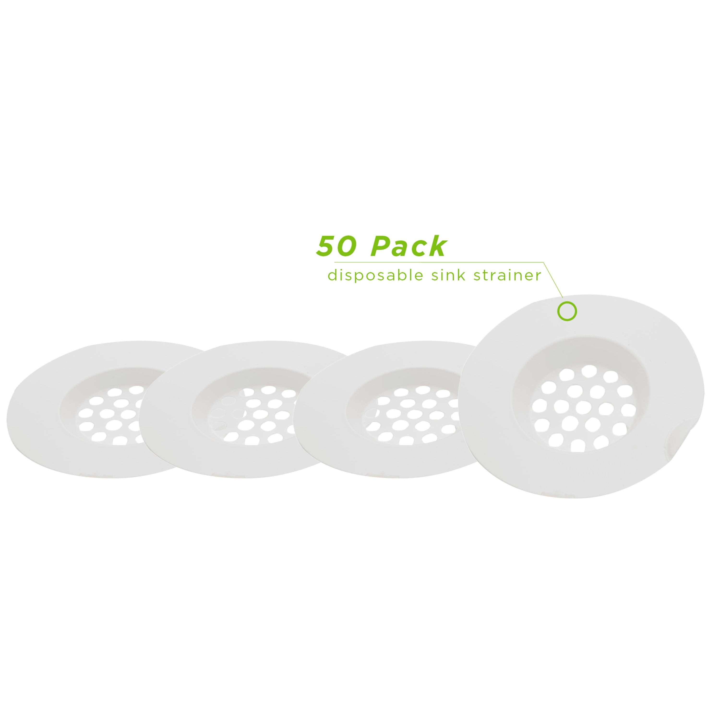 Mind Reader 50 pc Bathtub Strainer, Disposable Bathtub Strainer, White