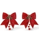 thumbnail image 1 of Moyic 2 piezas Feliz Navidad Bowknot Navidad Lentejuelas Guirnalda Adornos Bola de pino brillante Colgantes Corbata Artesanía Regalo Decoración Kits de decoración para fiestas Rojo 2 piezas Moyic HA009456-02, 1 of 6