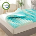 thumbnail image 2 of Elegant Comfort Gel-Infused Memory Foam Mattress Topper, 2 Inch, Cooling Mattress Pad with Airflow Support for Pressure Relief - Blue Swirl, California King Size, 2 of 6