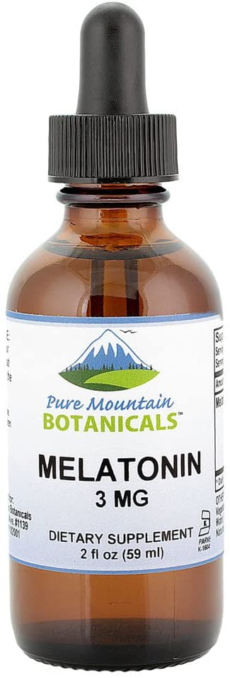 Liquid Melatonin Drops Berry Flavor Kosher Supplement Glass Bottle (2 oz) (3 mg)