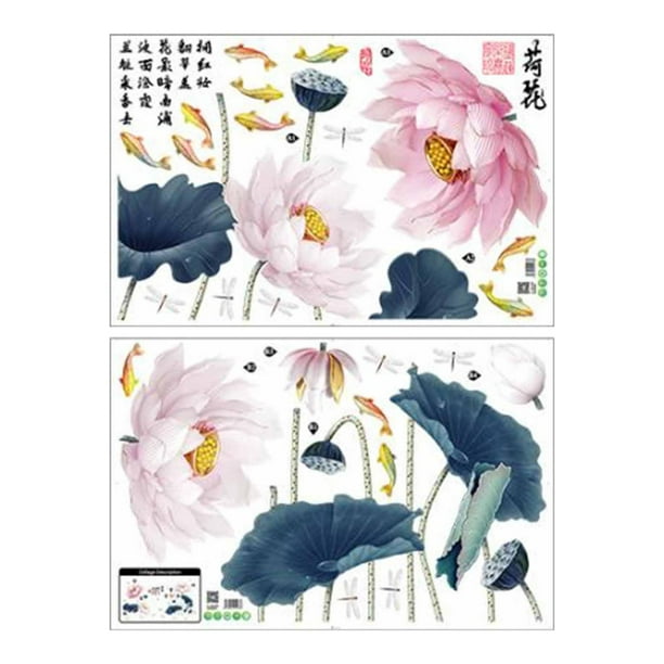 2 piezas de calcomanías de pared de , pegatinas florales de pared, decoración de arte moderno, mural de PVC para escuela, hogar, habitació