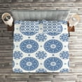 thumbnail image 2 of Ambesonne Paisley Quilted Coverlet 3 Pcs, Vintage French Blue, King Size, Blue White, 2 of 2