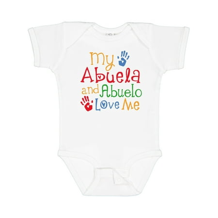 

Inktastic My Abuela and Abuelo Love Me Gift Baby Boy or Baby Girl Bodysuit