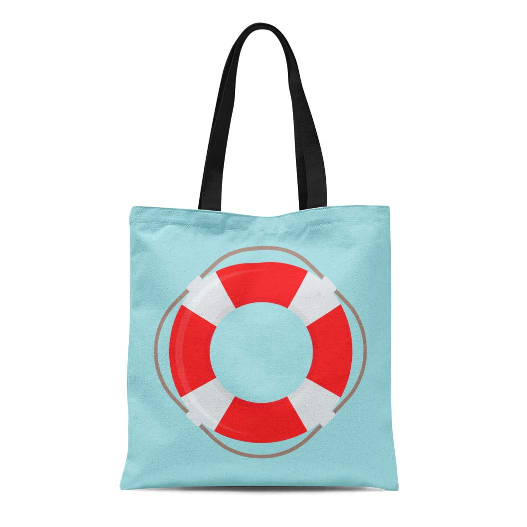 POGLIP Canvas Tote Bag Lifeguard Life Buoy Ring Beach Lifesaver