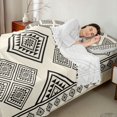 thumbnail image 3 of Erosebridal Aztec Aesthetic Queen Sheet Sets, Beige Black Bed Set, 4-Piece 1 Flat Sheet, 1 Fitted Sheet and 2 Pillowcases, 3 of 5