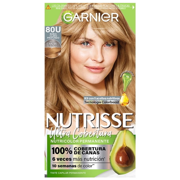 Tinte para cabello Garnier Nutrisse ultra cobertura 80u rubio claro profundo