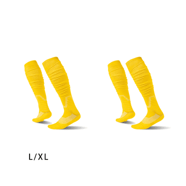 AUQ 2Pcs Soccer Socks,Moisture-Wicking Youth Soccer Socks,Dynamic Soccer Shin Guards,Yellow