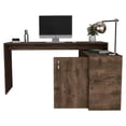 thumbnail image 5 of HQZX Modern L-Shaped Computer Desk, Adult Lap Desks with Open and Closed Storage, 45.9 x 59.6 in, Brown, 5 of 8
