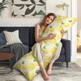 thumbnail image 5 of Lemon Print Body Pillow Cover - Soft & Breathable Fabric, Hidden Zipper, 20"x54", Cute Fruit & Floral Design - Perfect Gift for Lemon Lovers, Summer Decor, Side Sleepers & Pregnancy Support, 5 of 7