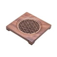 thumbnail image 2 of Tnarru Walnut Wood Teapot Mat Teapot Coaster Tea Accessory Decor Tea Serving Tray Tea Pot Holder for Office Household Indoor Kitchen , Square, 2 of 8