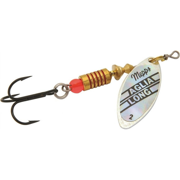 Mepps AB3-S/RED Aglia Brite In-Line Spinner #3 1/4oz Silver/Red