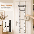 thumbnail image 6 of Over the Door Purse Organizer with 16 Hooks — Wall-Mounted Handbag Rack with Metal Basket, Closet Storage for Bags, Hats & Accessories, 6 of 8
