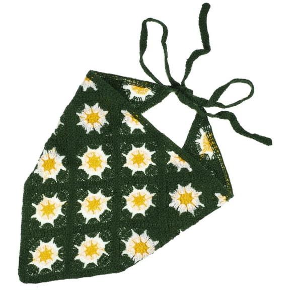 Unique Bargains 1 Pc Classic Cute Hollow Triangle Headwrap for Women Girls 21.06"x10.63" Green