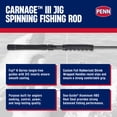 thumbnail image 2 of PENN Carnage III Spinning Jigging Rod, 6'4" Fishing Pole, Medium Heavy Power, 2 of 8