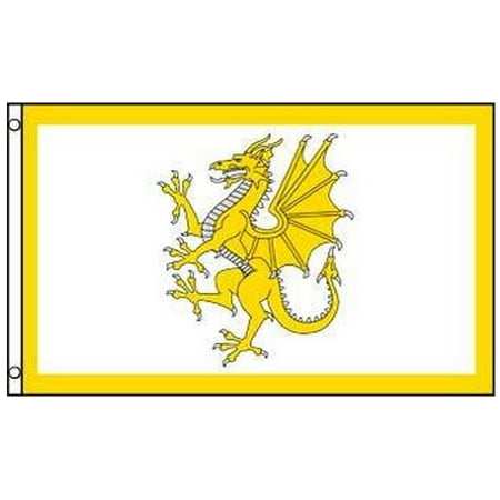 - 3x5 Golden Welsh Dragon Flag Wales Battle Banner 3x5 Indoor Outdoor