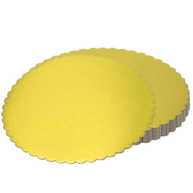 15pcs Cake Board Round, 11 inch Cake Circle Base Cake Plate Round Cardboard Base, Gold