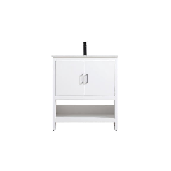 Elegant Kitchen and Bath Ira 30 Inch Single Bathroom Vanity In White
