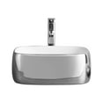 thumbnail image 2 of Fine Fixtures Vessel Sink Vitreous China White w/Chrome Exterior Sides, 2 of 8