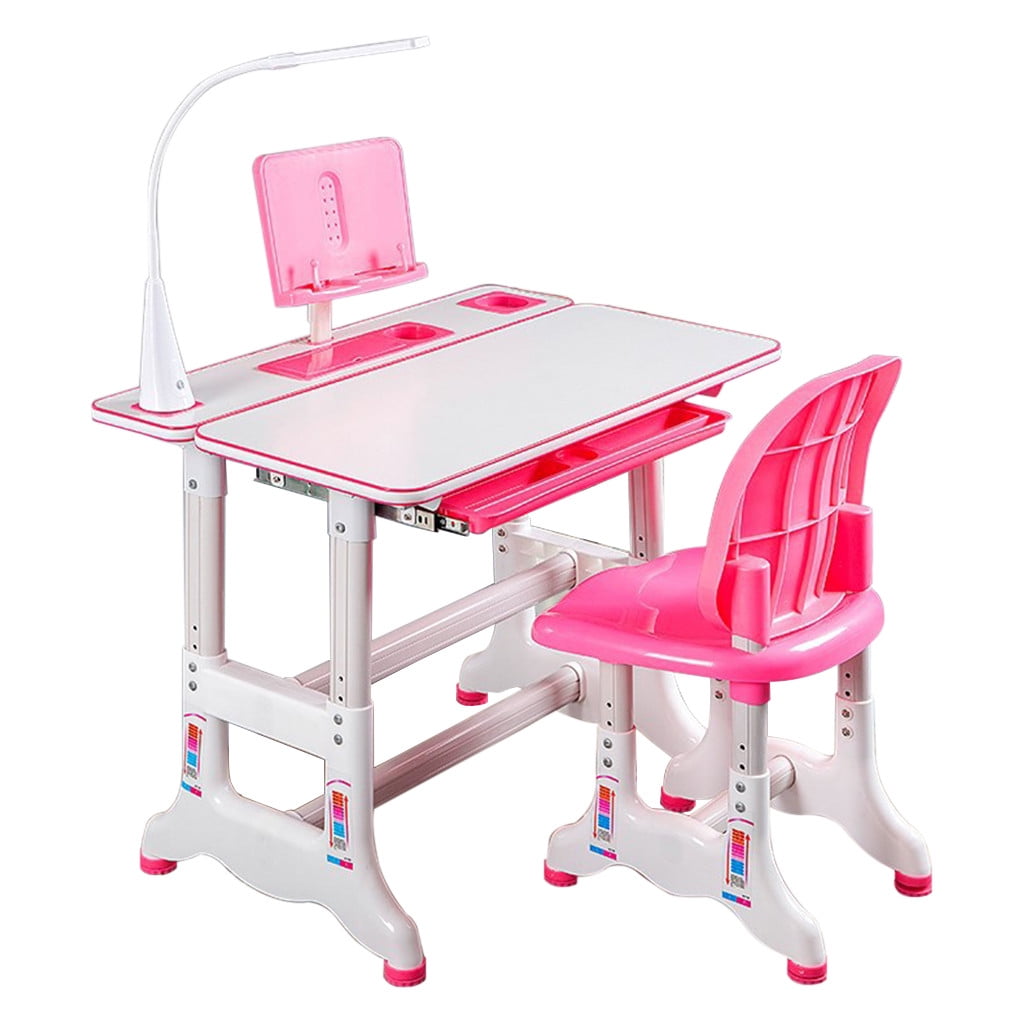 Details about   Student Desk and Chair Set Height Adjustable Children School Study Desk Pink 