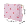 thumbnail image 2 of Unique Bargains 1 Pc Strawberry Makeup Bag Pink [Quilted Stripe Strawberry Square Medium], 2 of 6