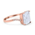 thumbnail image 2 of Rose Tone, Simulated Cubic Zirconia Size-7 Emerald Cut Change Color Stone Swirl Engagement Ring 925 Sterling Silver, 2 of 5
