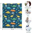 thumbnail image 4 of DarkBlue Cartoon Dinosaurs Leaves Clouds Pattern Blanket,Comfortable Soft Flannel Throw Blanket,All Season,Warm Lightweight Blankets for Sofa Bed Couch Living Room Chair,30"x40", 4 of 4