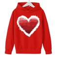 thumbnail image 5 of Girls Red Heart Hoodie, Oversized Watercolor Print Pullover, Valentine's Day Gift Kids Cute Graphic Sweatshirt for Girls,Size 3 T, 5 of 8
