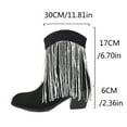thumbnail image 5 of Wensltd Fall Boots Women Mid Calf Ankle Length Round Toe Fashion Tassel Design Booties Black, 5 of 8