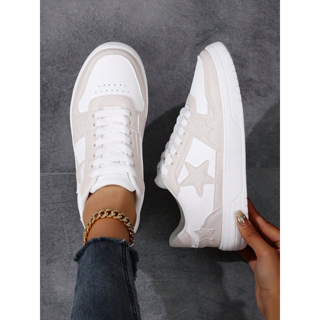 Sneakers Women's Sports Shoes Brown Casual Shoes Flat Skateboarding Shoes