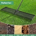 thumbnail image 3 of Mr IRONSTONE Lawn Leveling Rake 45 x 10in Stainless Steel Lawn Leveler Tool with 77 inch Handle Sand Gravel Leveler Rake for Yard Garden Ground and Golf Lawn, 3 of 10