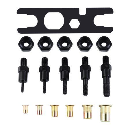 

raointy Rivet Nut Tool 12 Kit Tools Hand Blind Riveter with 50Pcs Rivet Nuts M3 M5 M6 M8
