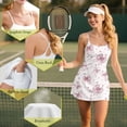 thumbnail image 6 of Yuyamidu Pink Bow Women Athletic Dress Summer Tennis Golf Dresses for Women Size XS Heart Workout Active Sports Dress and Built in Shorts with Pocket, 6 of 7