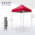 thumbnail image 5 of INTER HUT 5x5 Outdoor Pop up Canopy Gazebo, Instant Easy Set up Outdoor Canopy Commercial Fair Shelter, Red, 5 of 9