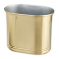 thumbnail image 6 of mDesign Small Metal Oval 2.5 Gallon Bathroom Trash Can Wastebasket, Soft Brass, 6 of 6