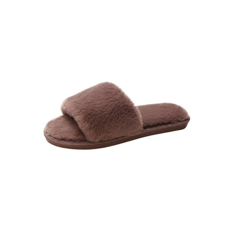 

Lacyhop Women s Open Toe Slide Slipper Indoor/Outdoor Winter Warm Comfort Shoes