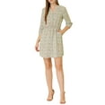 thumbnail image 3 of Allegra K Women's V Neck Floral 3/4 Sleeves Side Pockets Button Dress, 3 of 7