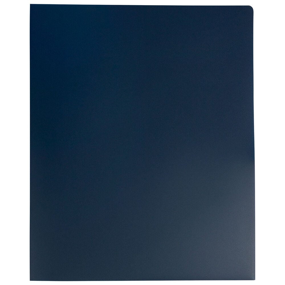 JAM Paper Heavy Duty Plastic 2 Pocket Extra Tough School Folders, Navy Blue, Bulk 144/Box